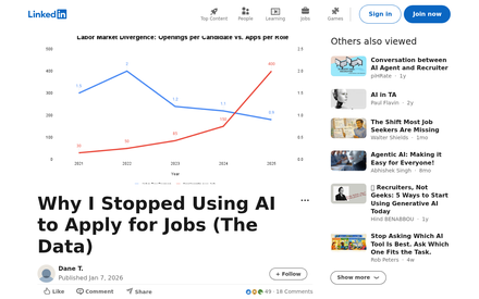 Why I Stopped Using AI to Apply for Jobs article by Dane Tomalin